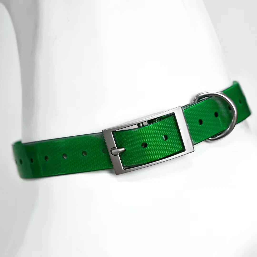 2.5cm Wide Heavy Duty TPU Waterproof Dog Collar in 8 Colors