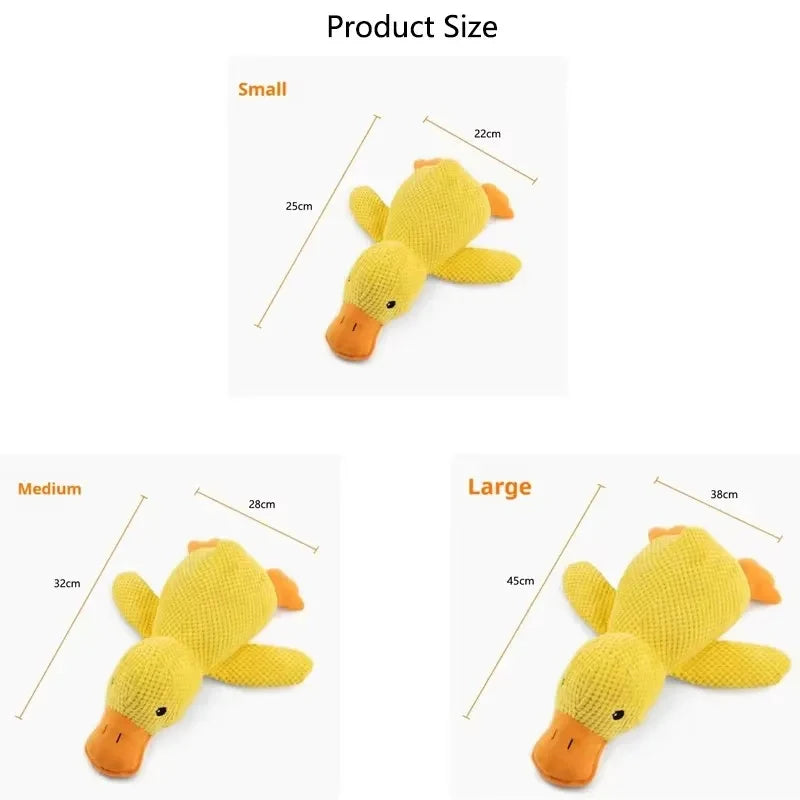 Yellow Duck Plush Dog Toy