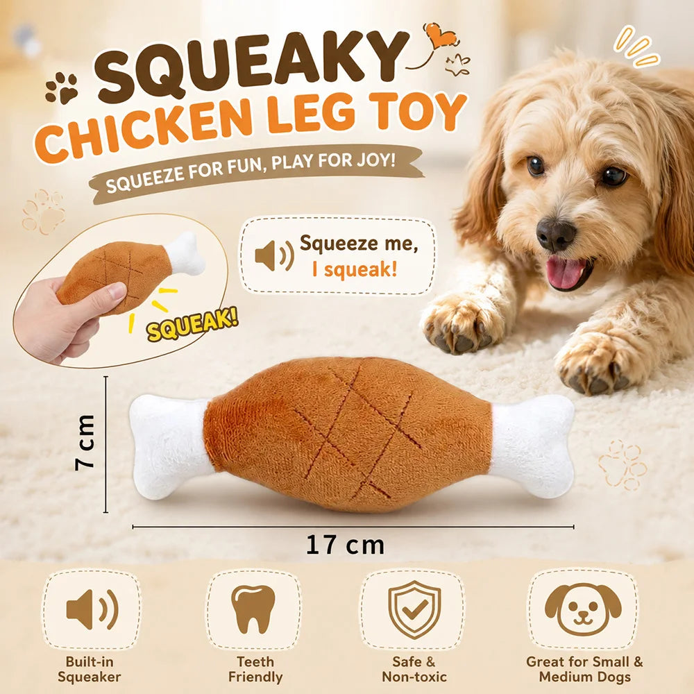 Pet Plush Toy with Squeaker for Dogs & Puppies