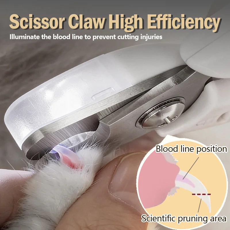 2‑in‑1 Pet Nail Clipper with LED Light & Nail File Pet Grooming Tool