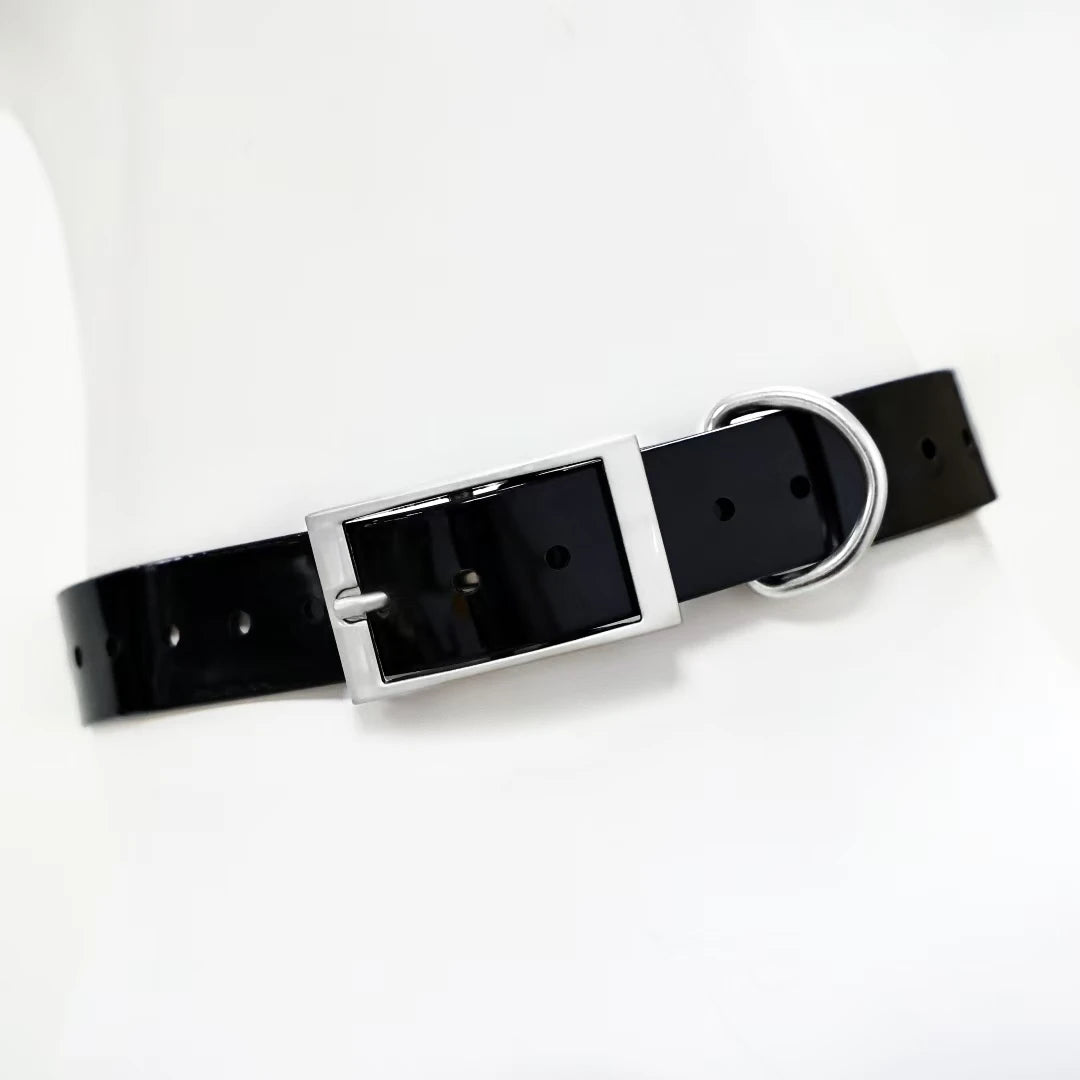 2.5cm Wide Heavy Duty TPU Waterproof Dog Collar in 8 Colors