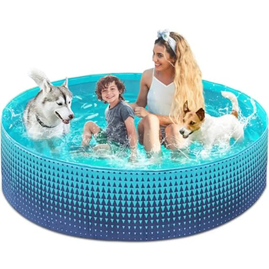 Collapsible Dog Pool - Hard Plastic Paddling Swimming Pool for Backyard