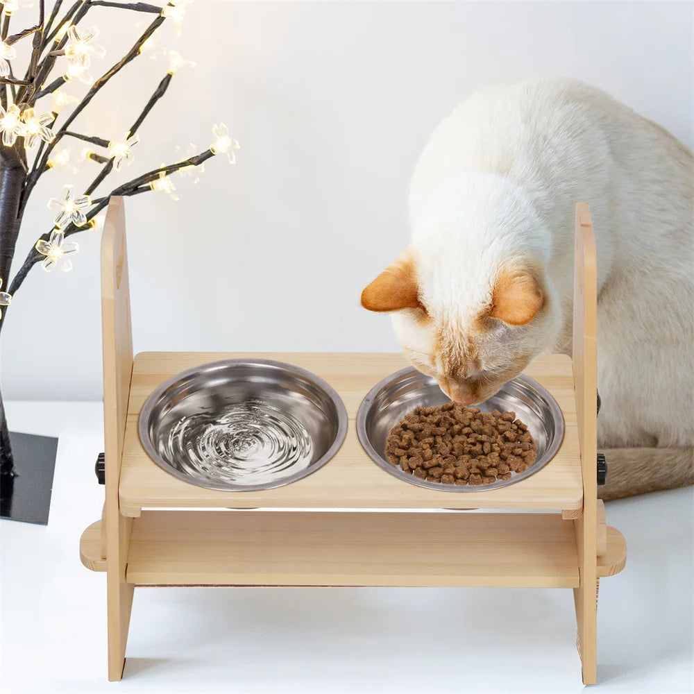 Adjustable Raised Feeder Stand/Feeder Station for Large Medium Small Pets