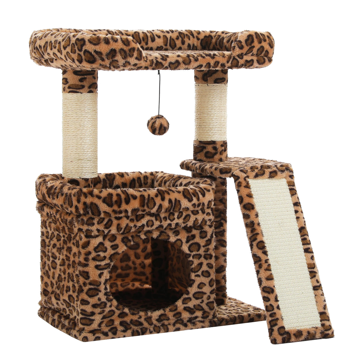 Small Cat Tree Tower with Sisal Scratching Post and Pad for Indoor Cat