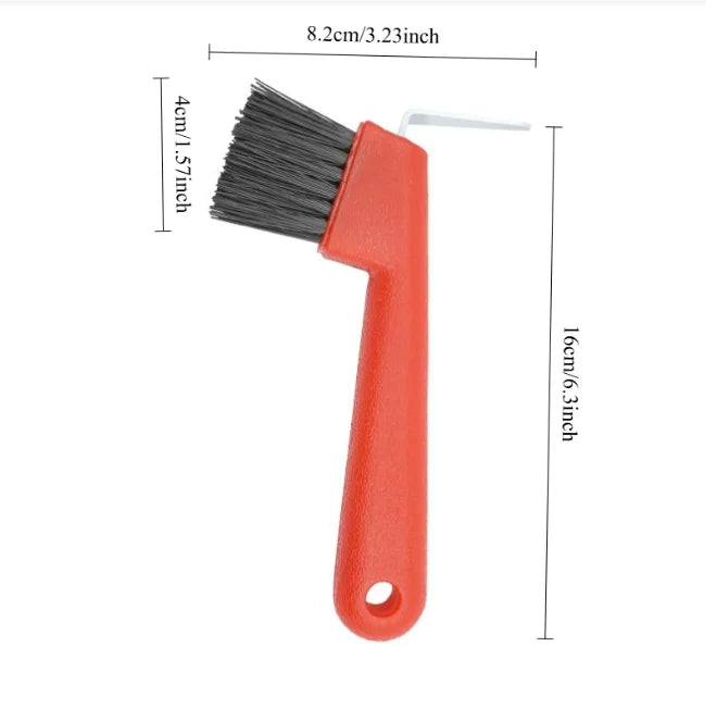1pc Anti-Slip Soft Grip Hoof Pick Rubber With Brush Plastic Horse Hoof Care