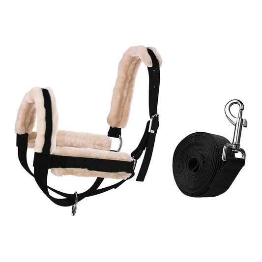Professional Farm Ranch Animal Bridle Adjustable Nylon Halter with Lead Rope