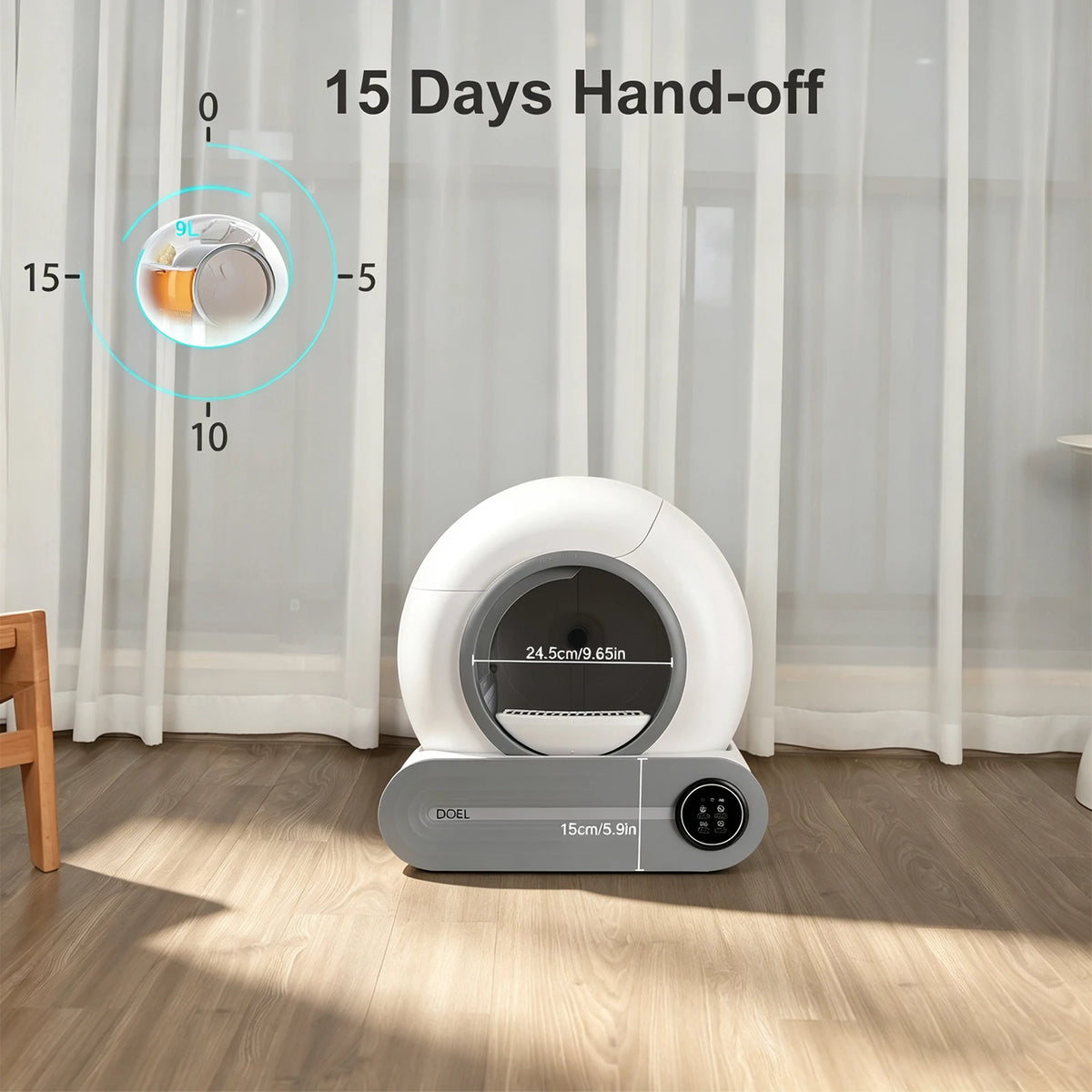 Automatic Smart Litter Box, Self-Cleaning, 65L Large Capacity, APP Control, 2.4G WiFi Only, Ion Odor Neutralization, Compatible with Clumping Litters and Ideal for Multi-Cat Homes - Whiskersnwigglesshop