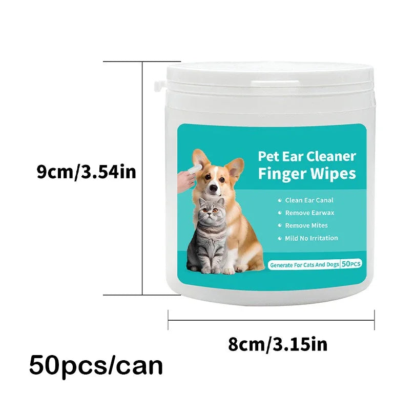 50 PCS Pet Ear Cleaning Wipes