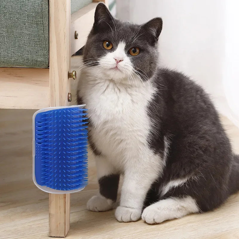Cat Scratcher Massage Comb - Corner Scratching Brush with Catnip