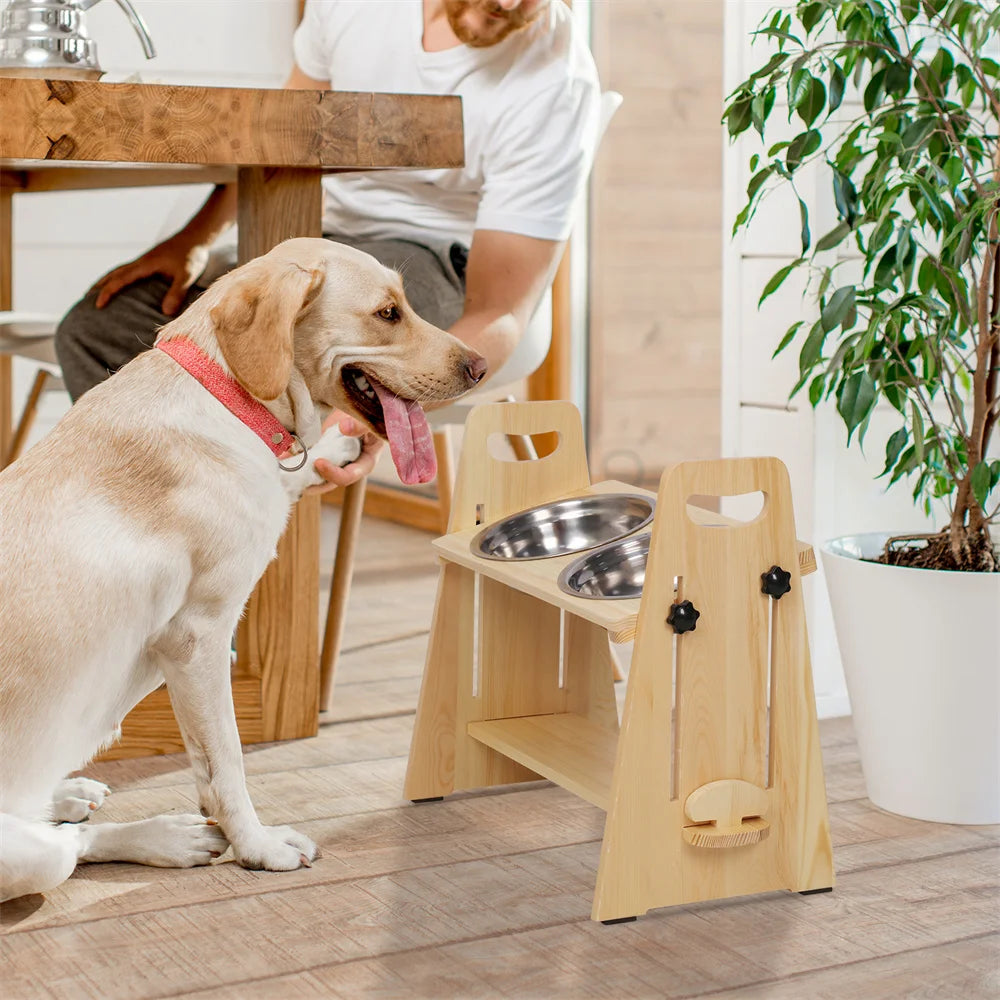 Adjustable Raised Feeder Stand/Feeder Station for Large Medium Small Pets