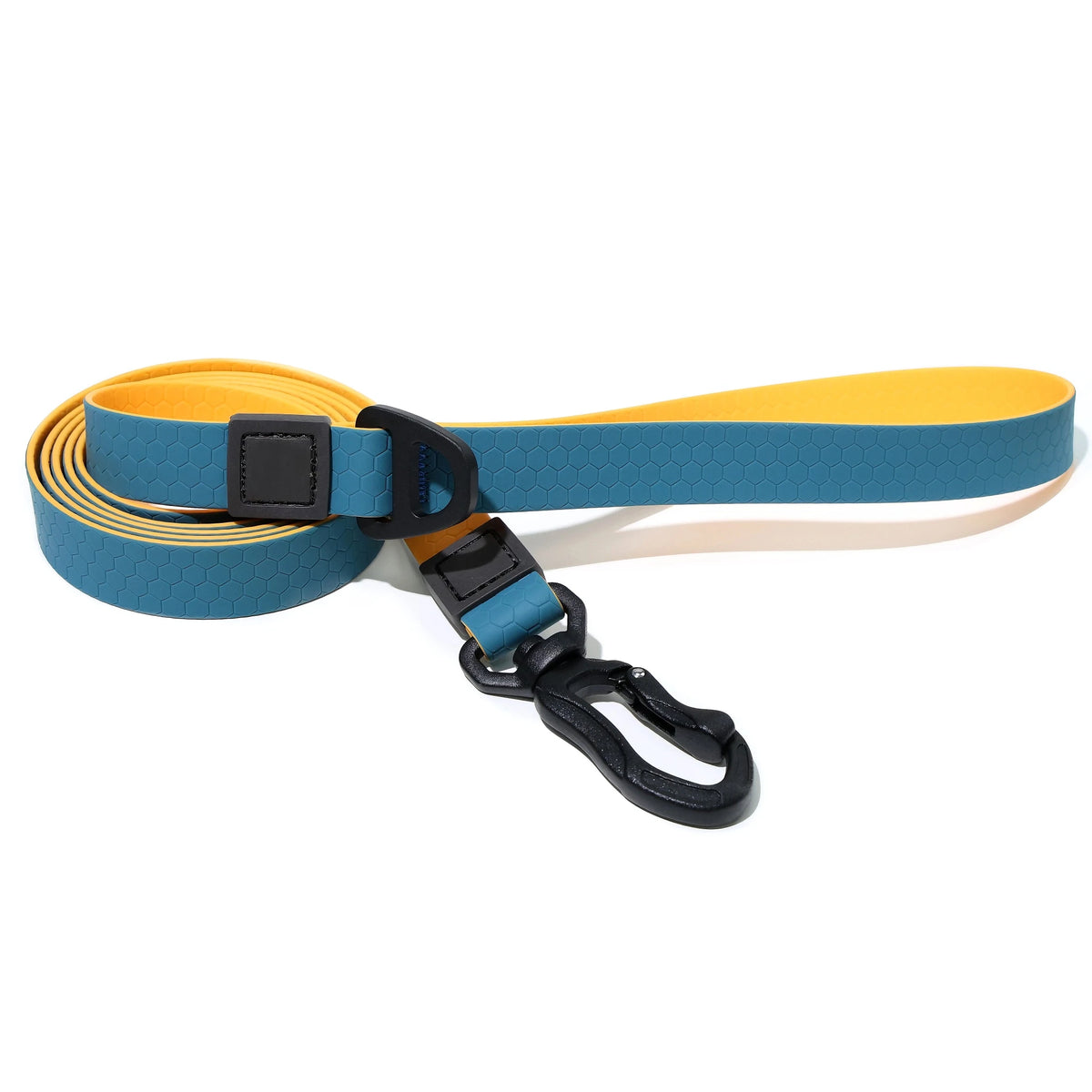 Two‑Tone Waterproof PVC Dog Collar Leash Set with Quick Release Buckle