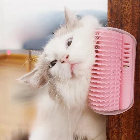Cat Scratcher Massage Comb - Corner Scratching Brush with Catnip