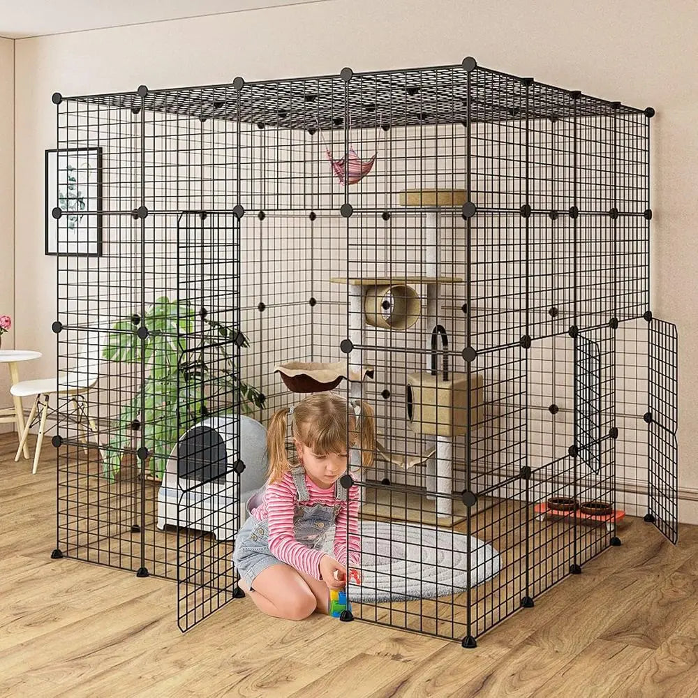 Large Cat Enclosure for Indoor With Detachable Panels