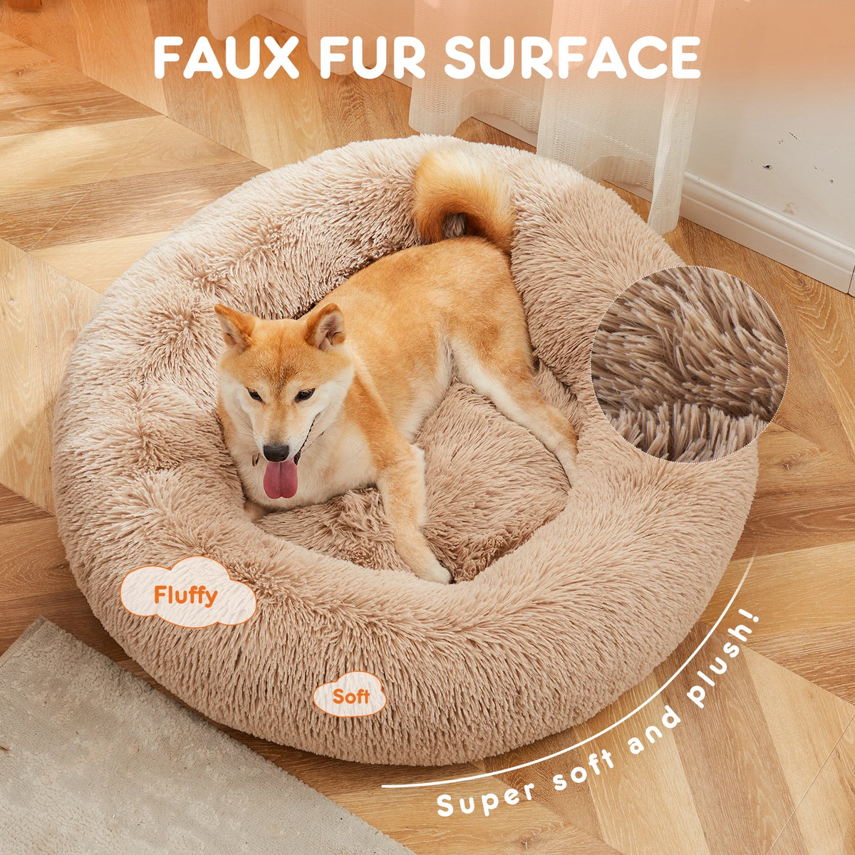 Calming Dog Bed for Medium to Large Dogs with Anti-Slip