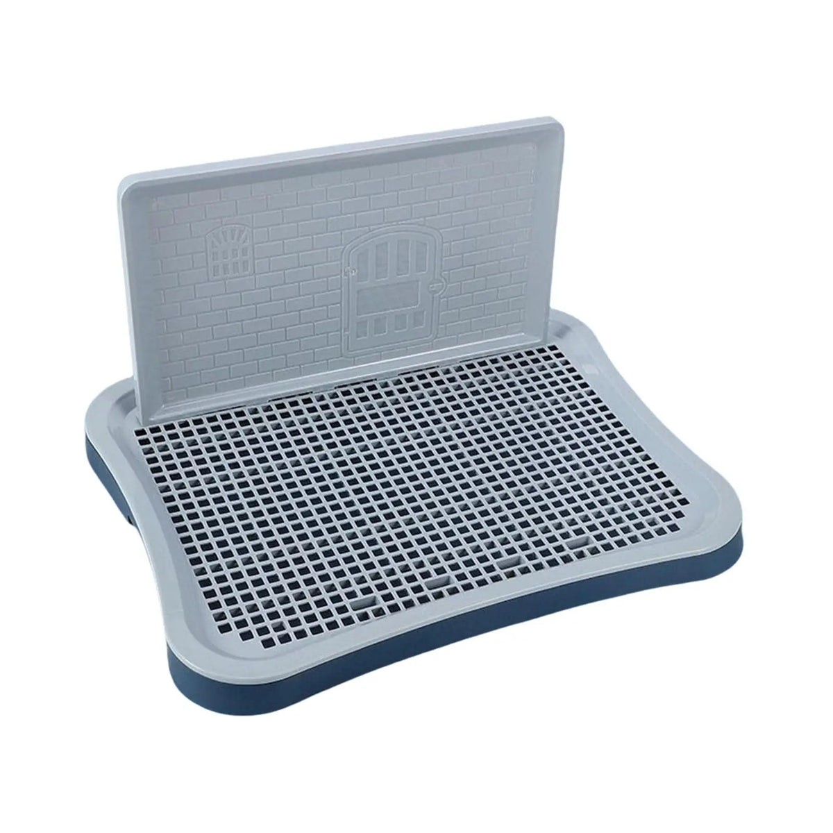Indoor Potty Tray With Wall Column & Removable Mesh Pad Holder