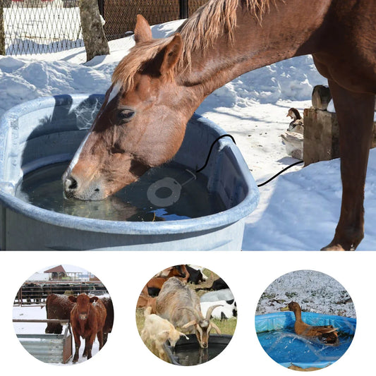 Submergible Cast Aluminum Thermostatic Control Heater De-Icer for Livestock Poultry Birds Cows Horses