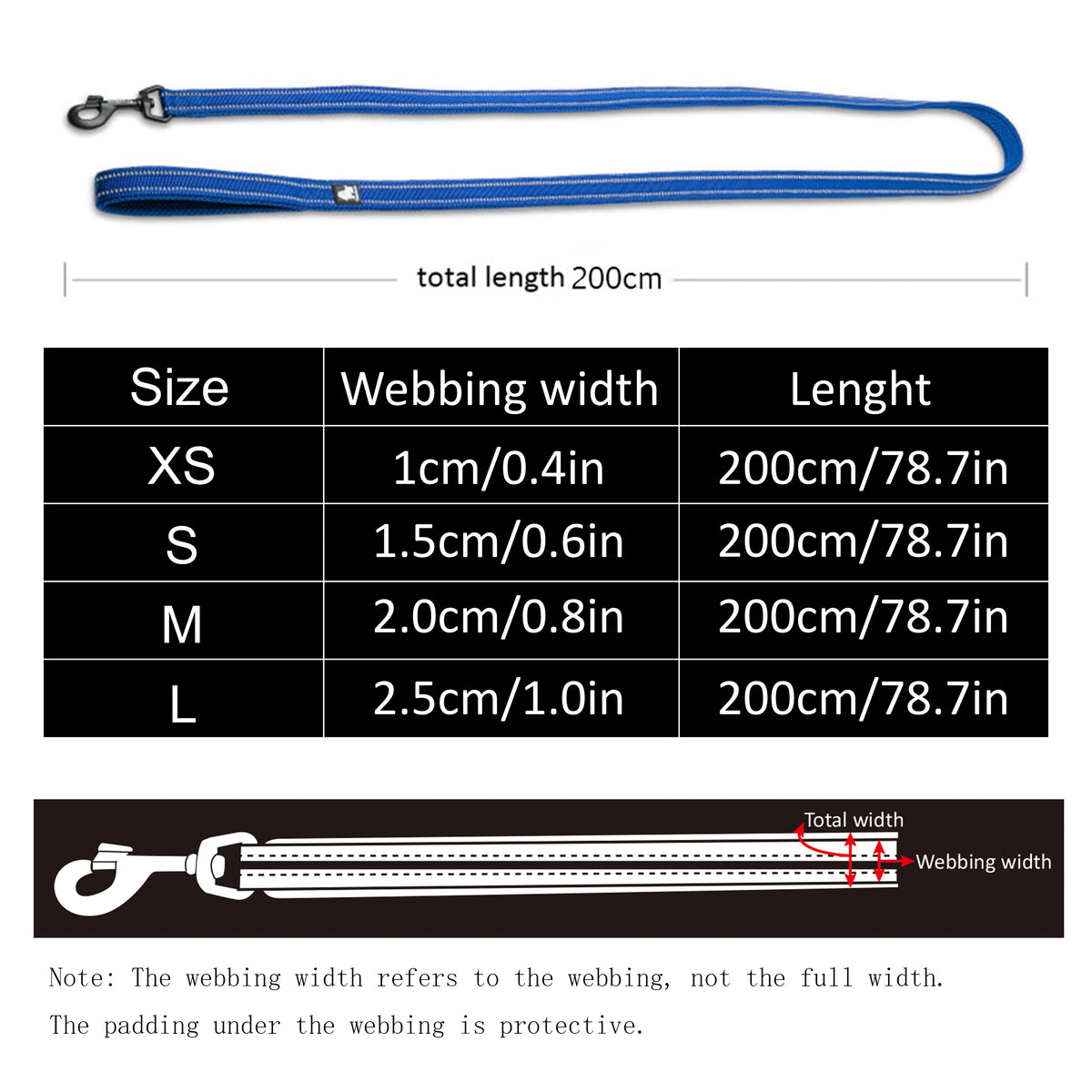 Truelove Reflective Nylon Mesh Padded Pet Leash