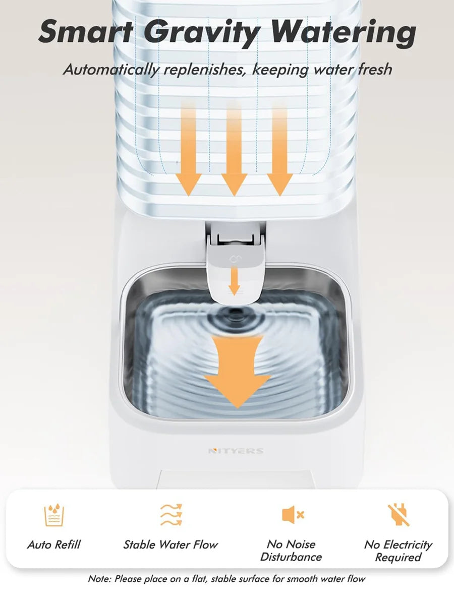 6L Gravity Pet Water Dispenser Large Capacity Automatic Dog Water Bowl