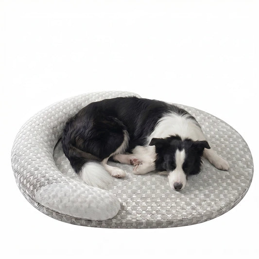 Summer Ice Silk Cooling Dog Bed Oval Breathable Heat Dissipation Pet Mat Nest Cooling Pad