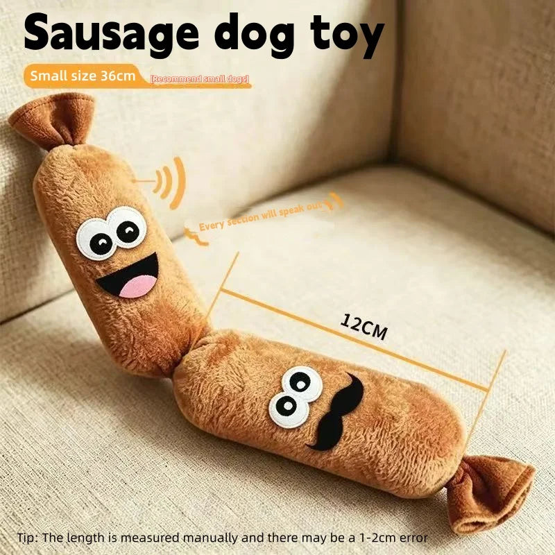 Sausage Shaped Squeaky Plush Dog Toy