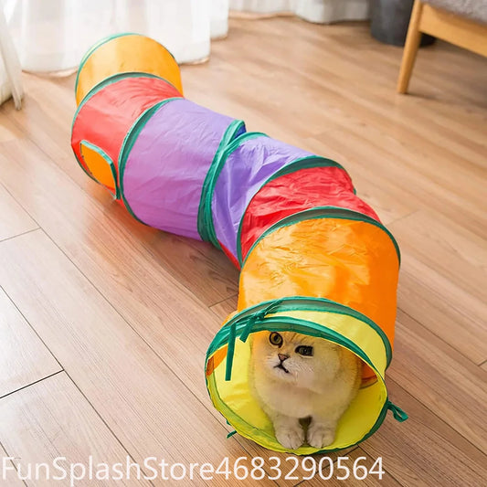Foldable Interactive Cat Tunnel Tube Pet Toy For Kitten Indoor Entertainment Relieve Boredom