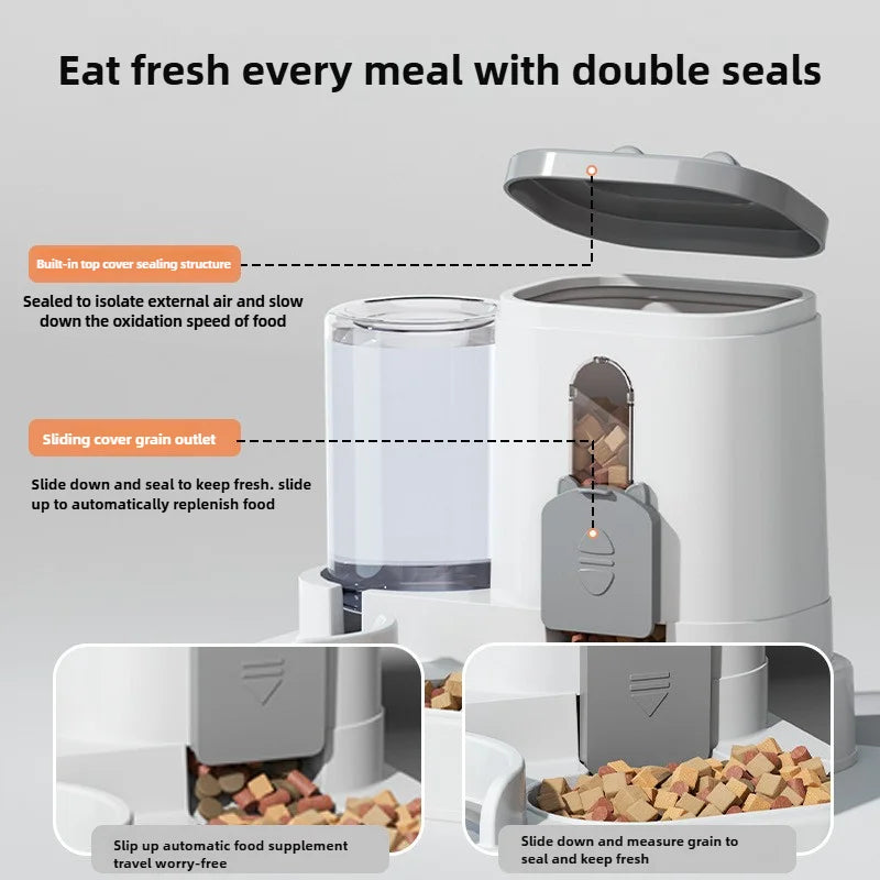Automatic Feeder with Spill Proof Design for Small Medium Large Pets