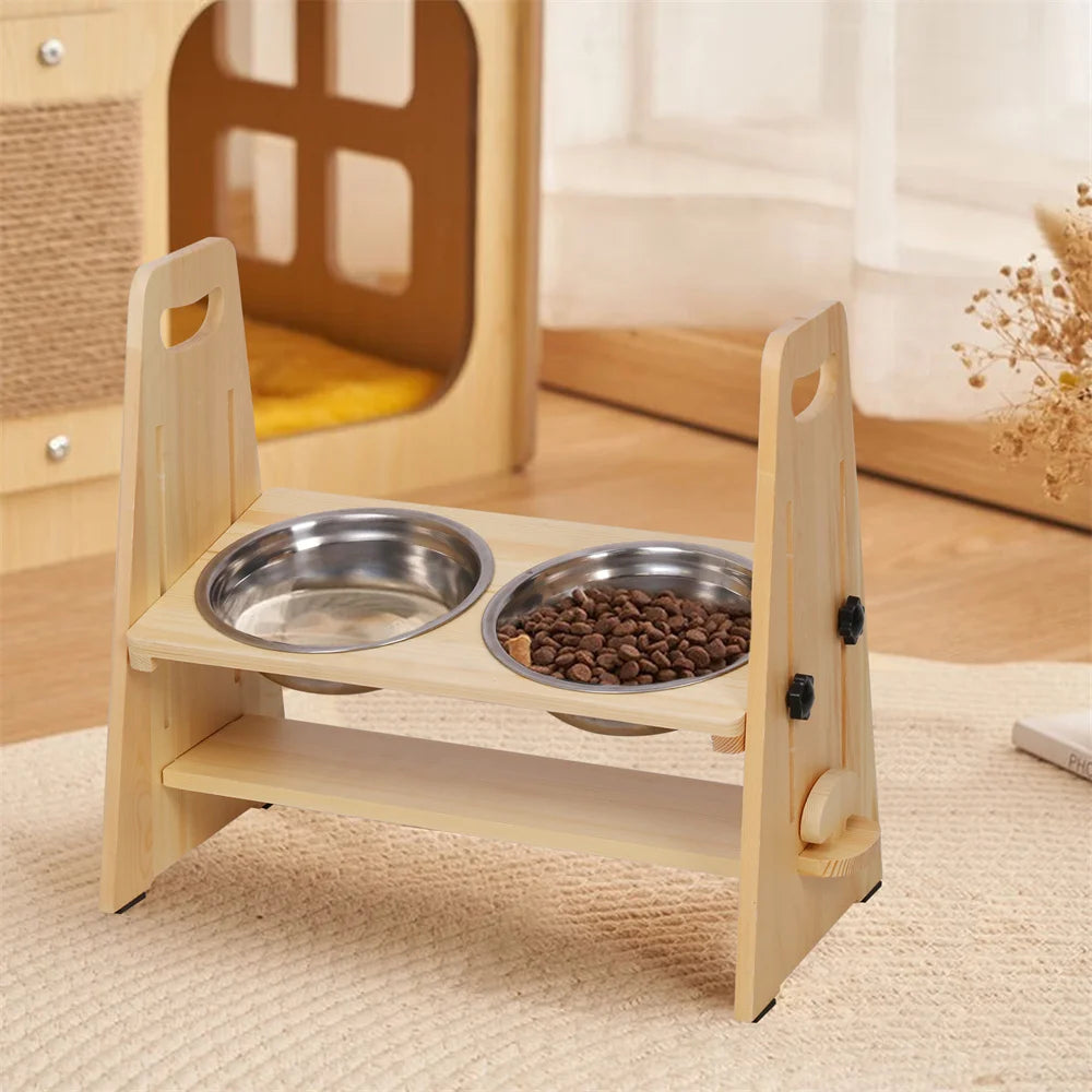 Adjustable Raised Feeder Stand/Feeder Station for Large Medium Small Pets